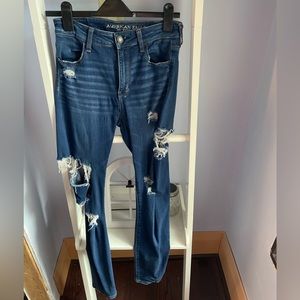 American Eagle High Waisted Jeans with Tears/Rips